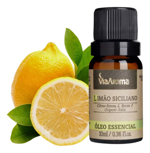 Óleo Essencial Limão Siciliano 100% Natural Via Aroma 10ml