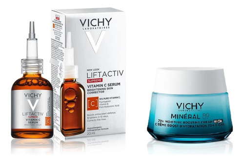 Kit Vichy Liftactiv Vitamin C + Crema Rich  Mineral 89 