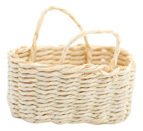 Cesta De Picnic Tejida Bakset De Casa De Muñecas En