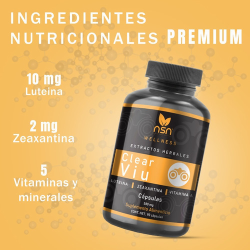 Nsn Clear Viu | Con Luteína, Zeaxantina, Vitamina A Sabor Sin Sabor