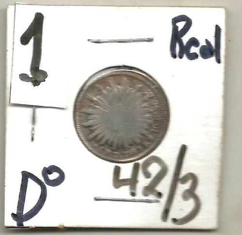 Moneda De Un Real Sobrefechado Durango 1842/43