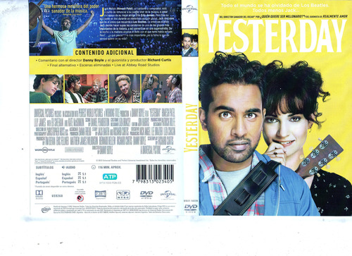 Yesterday (2016) - Dvd Original - Mcbmi