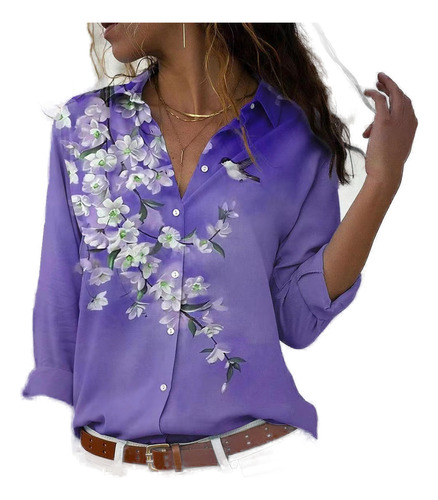 Stock 2023 Camisa De Flores De Manga Larga Con Estampado 3d