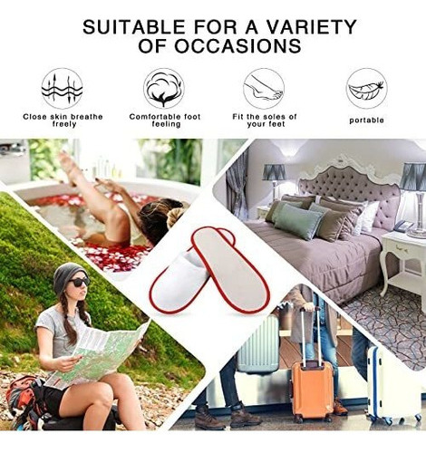 Geyoga 30 Pares De Pantuflas Desechables, Pantuflas Antidesl