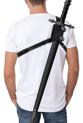 Espada De Cuero Medieval Con Funda Ajustable Para Disfraz