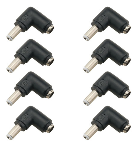 Adaptador Conector Corriente Cc Angulo Recto Negro 90 Grado