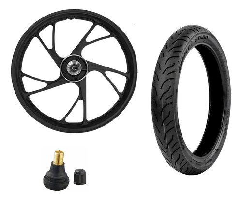 Kit Roda Titan 160 16-24 Disco + Pneu 80/100-18 Com Brinde