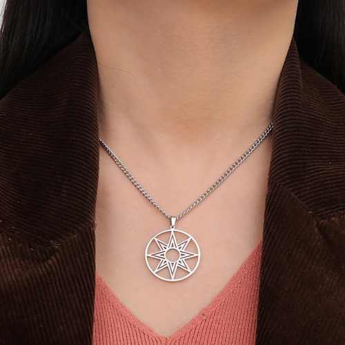 Collar Colgante Estrella Ishtar Inanna Fertilidad De Acero