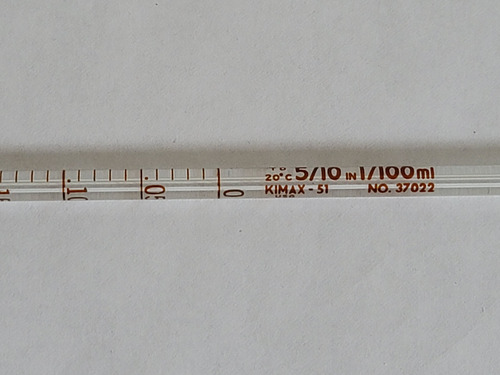 Pipeta Graduada 5 Ml Marca Kimax Punta Larga No. 37022 (Usado)