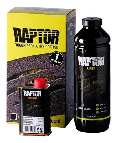 Kit De Revestimiento 2k Raptor Texturizado Negro 1 Lt