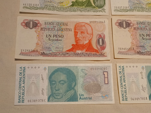 Billetes Antiguos Vintage De Argentina Peso Austral Son 8