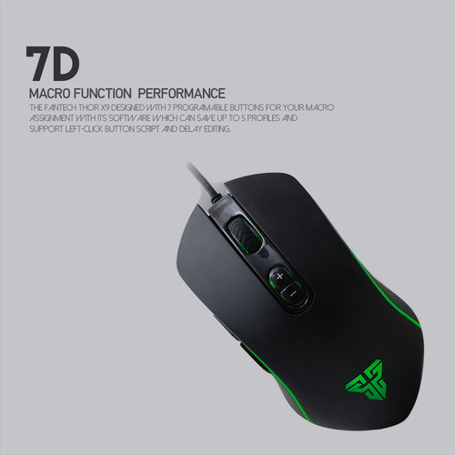 Mouse Gaming Fantech Con Cable Thor X9 Rgb 7 Botones