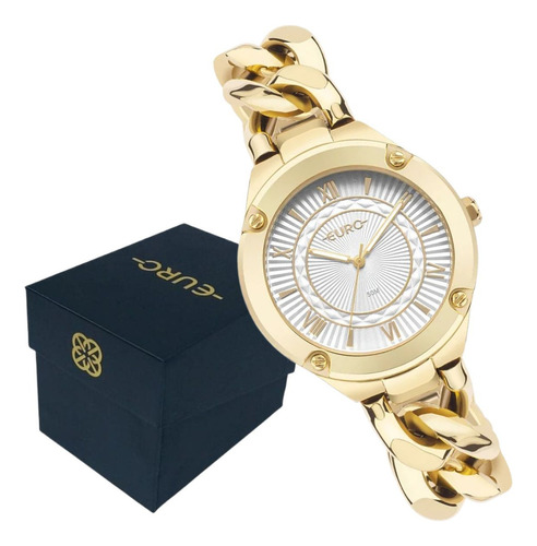 Relógio Feminino Chains Elegante Top Bracelete Dourado Euro