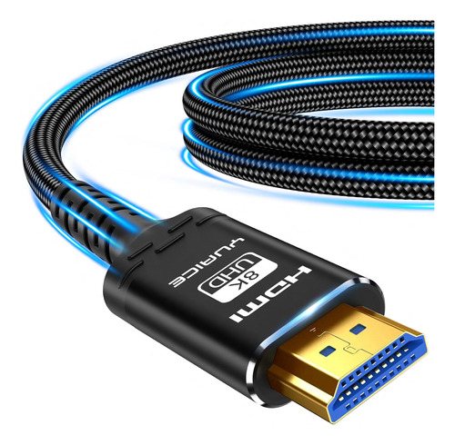 Yuaice Cable Hdmi 2.1 De 8k, Cable Trenzado Hdmi De Alta Ve.