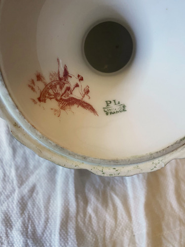 Masitero De Porcelana Limoges Doble Sello Antiguo (Usado)