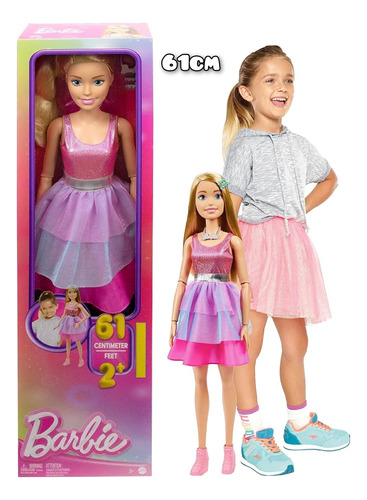 Muñeca Barbie Gigante 61cm P/ Niñas +3 Original Mattel.