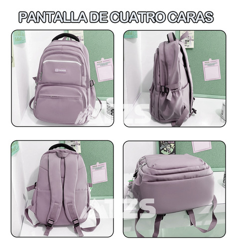 Mochila Para Escolar Mochila Antirrobo Para Viaje Estilo Juvenil Casual Unisex De Gran Capacidad Con Multi Bolsillos Color Negro