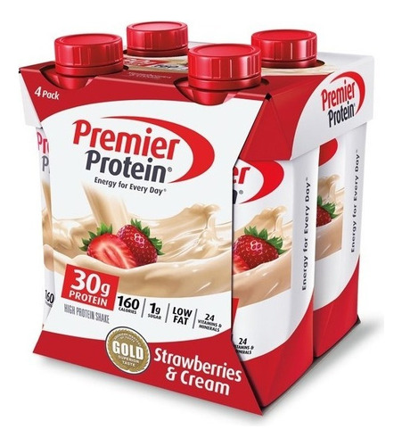 Proteína Premier Liquida 4 Pack Sabor Premier Protein Strawberries & Cream