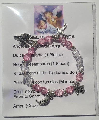 Pulsera Del Ángel De La Guarda Niños, Hecha A Mano