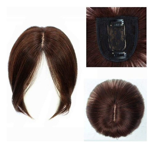 100% Cabello Humano Topper Piecesr Crown Topper Clip En La