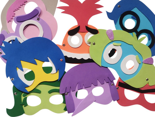 Máscaras En Goma Eva Intensamente X 10 Unidades Variados