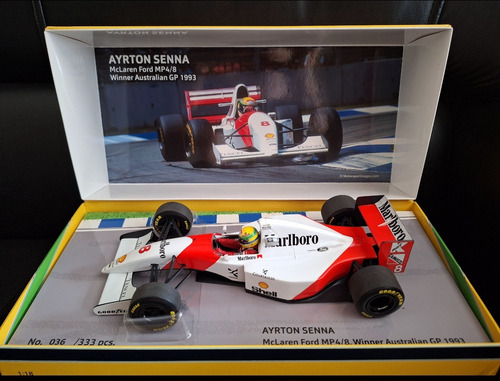 F1 Mclaren Mp4/8 Ayrton Senna Última Vitória 1/18 Branco