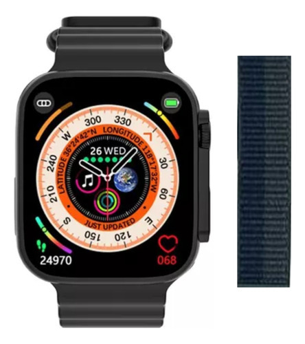 Smartwatch Ultra Max Masculino Feminino Com Pulseira Extra Cor Da Pulseira Preto