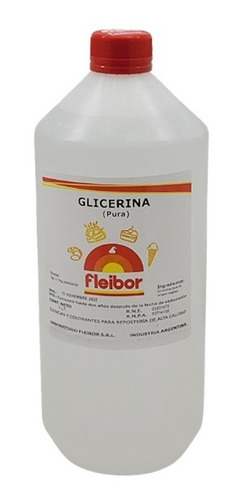 Glicerina Pura Vegetal Fleibor Reposteria Comestible 1litro 