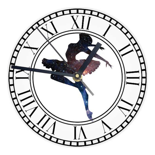 Reloj Redondo Madera Brillante Bailarina Mod 66