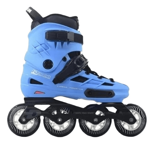 Patins Hd Inline New Skull Azul 80mm + Brinde 