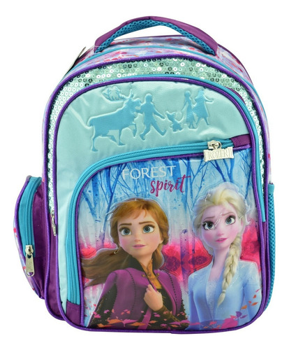 Mochila Escolar Ruz Frozen 158038 Color Violeta/azul Diseño Relieve 13l