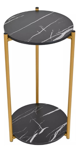 Mesa Mesas Centro Minimalista Auxiliar Redonda Sala Moderna Negro