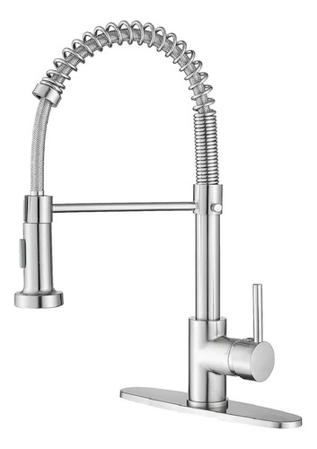 Llave Mezcladora Grifo Monomando Acero Inoxidable Cocina Plateado
