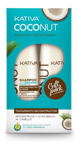  Pack Shampoo + Acondicionador Kativa Coconut 250ml