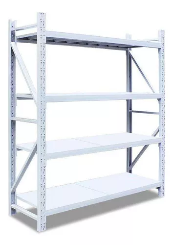 Rack Estanteria Metalica Bodega Almacenaje 60x200x200cm Color Blanco