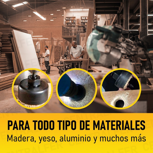 Imagen 3 de 7 de Juego Mechas Sierras Copa X 11 Piezas Madera Yeso Estuche