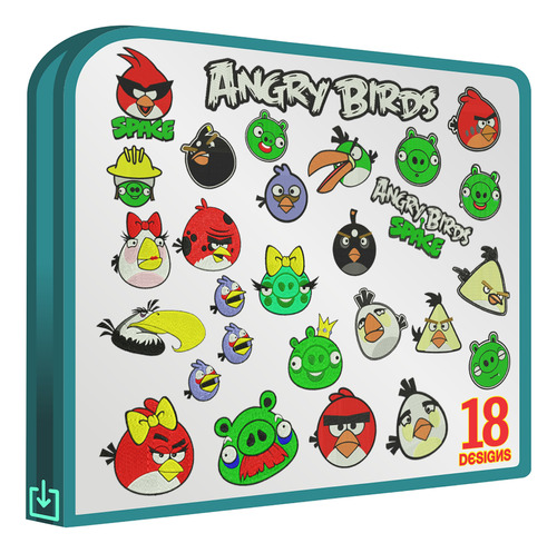 Angry Birds Set 18 Matrices Bordadoras Brother Bordar Ropa