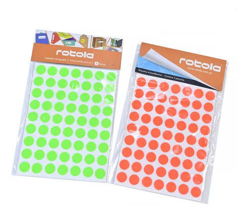 Etiqueta Rotola Fluo Circular 15 Mm Verde X2 Packs - Goldin