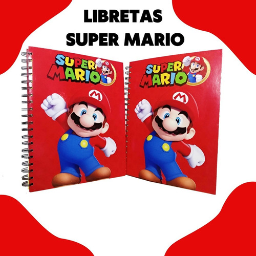 Libreta Pasta Dura 6 Materias Super Mario Bros 