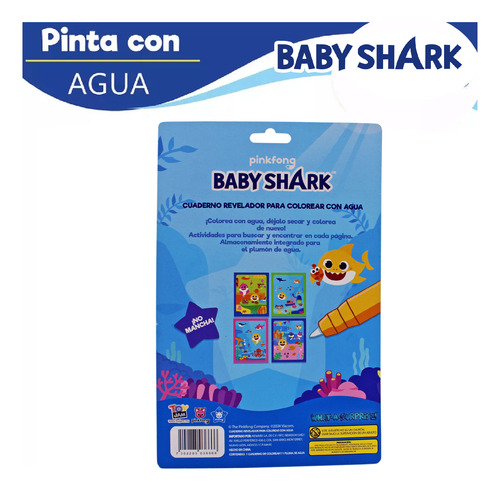 Libro De Colorear Con Agua Mágico Baby Shark