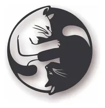 Comprar Cuadro Artesanal Gato Yin Y Yang Calado Mdf - 40x40cm