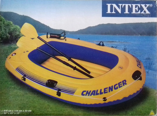 Balsa Inflable Challenger 2 Intex, Con Remos Y Bomba