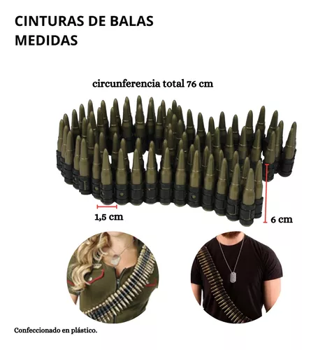 Kit Disfraz Militar Cinturon De Balas Soldado Guerra