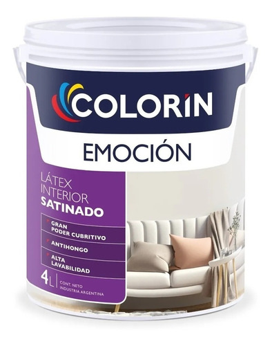 Latex Emocion Lavable Satinado Interior 10 Lt Colorin Iacono