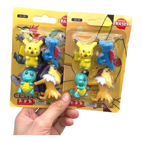 Set De 4 Gomas De Borrar De Pokémon. Figuras Variadas