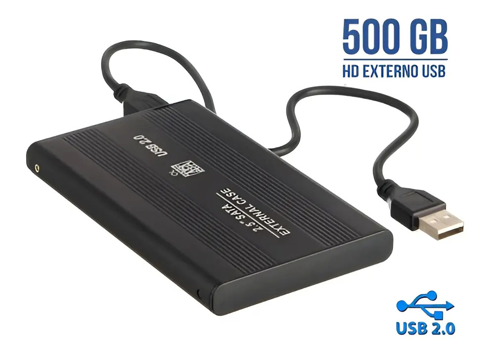 Hd Externo 500gb 2,5 De Bolso Cor Preto