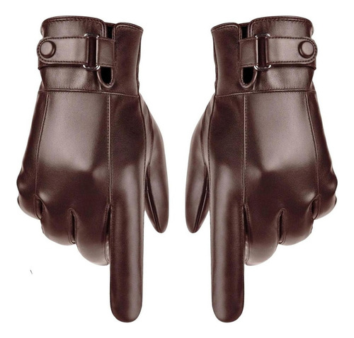 Guantes De Cuero Sintético For Hombre Con Tela,