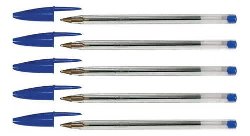 Boligrafo Bic Cristal Fino 0.8mm X5 Unidades Negro O Azul