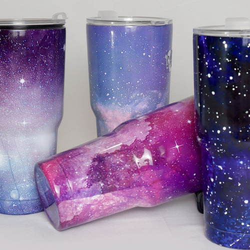 2 Piezas Termo Vaso Para Bebidas 30oz Galaxia Acero Inoxidab Color Cielo Rosa