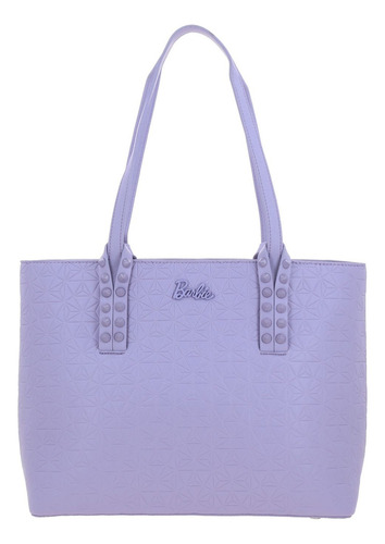 Bolsa Tote Barbie Gorett Hile Br24080-v Color Lila Correa De Hombro Lila Diseño De La Tela Lisa